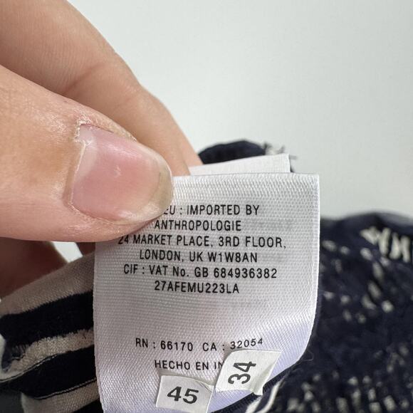 Meadow Rue Dress Womens‎ XS Lace Overlay Striped Lined Boho Anthropologie - Picture 4 of 7